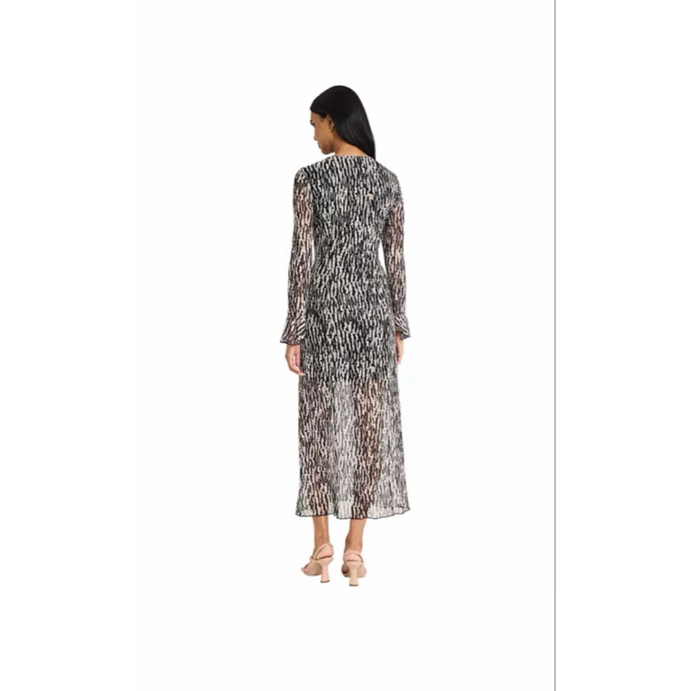 DONNA MORGAN Long Sleeve Dress Size 0 Black Cream New NWT MSRP:$128 A-Line - Picture 3 of 16